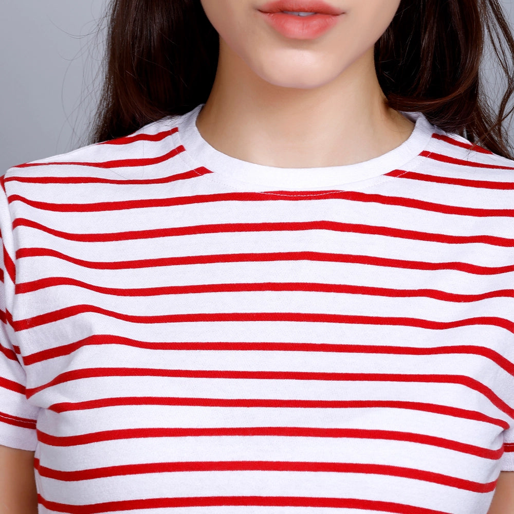 CROP TOP WHITE/RED STRIPES