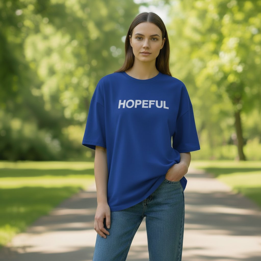 Hopeful Oversize T-shirt Blue