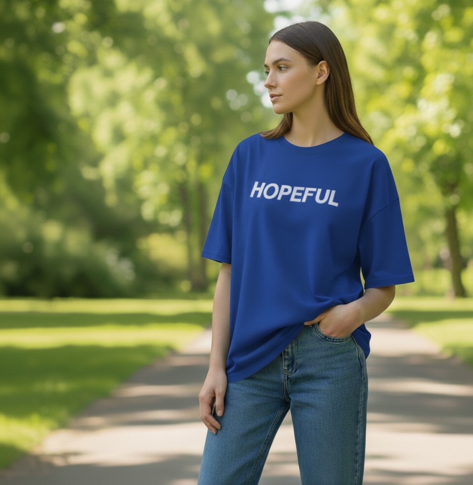 Hopeful Oversize T-shirt Blue