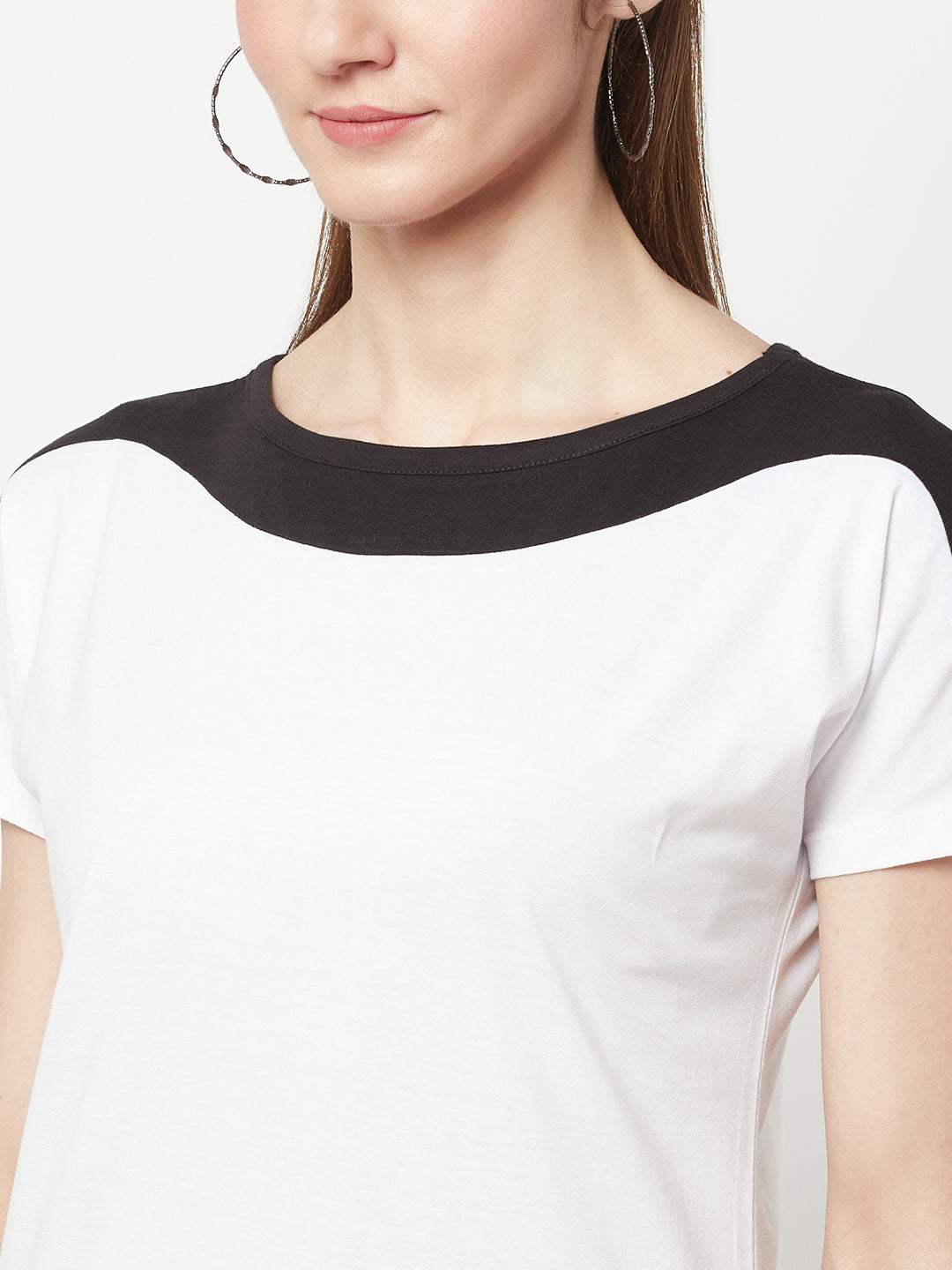 White Boat Neck T-shirt