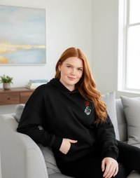 Graffiti print oversized hoodie