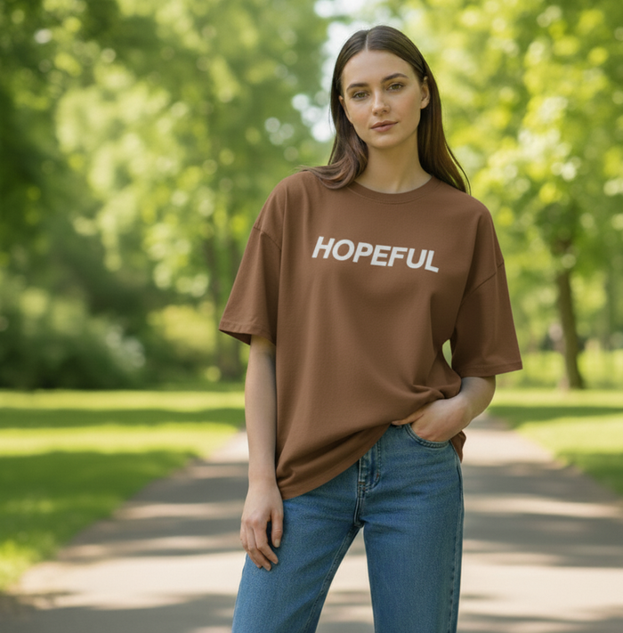 Hopeful Oversize T-shirt Brown