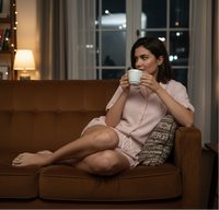 Striped Pink Nightwear With Shorts MX_SPS35