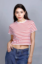 Stripped Crop T-Shirt | Women Premium Cotton Crop Top | Miazi