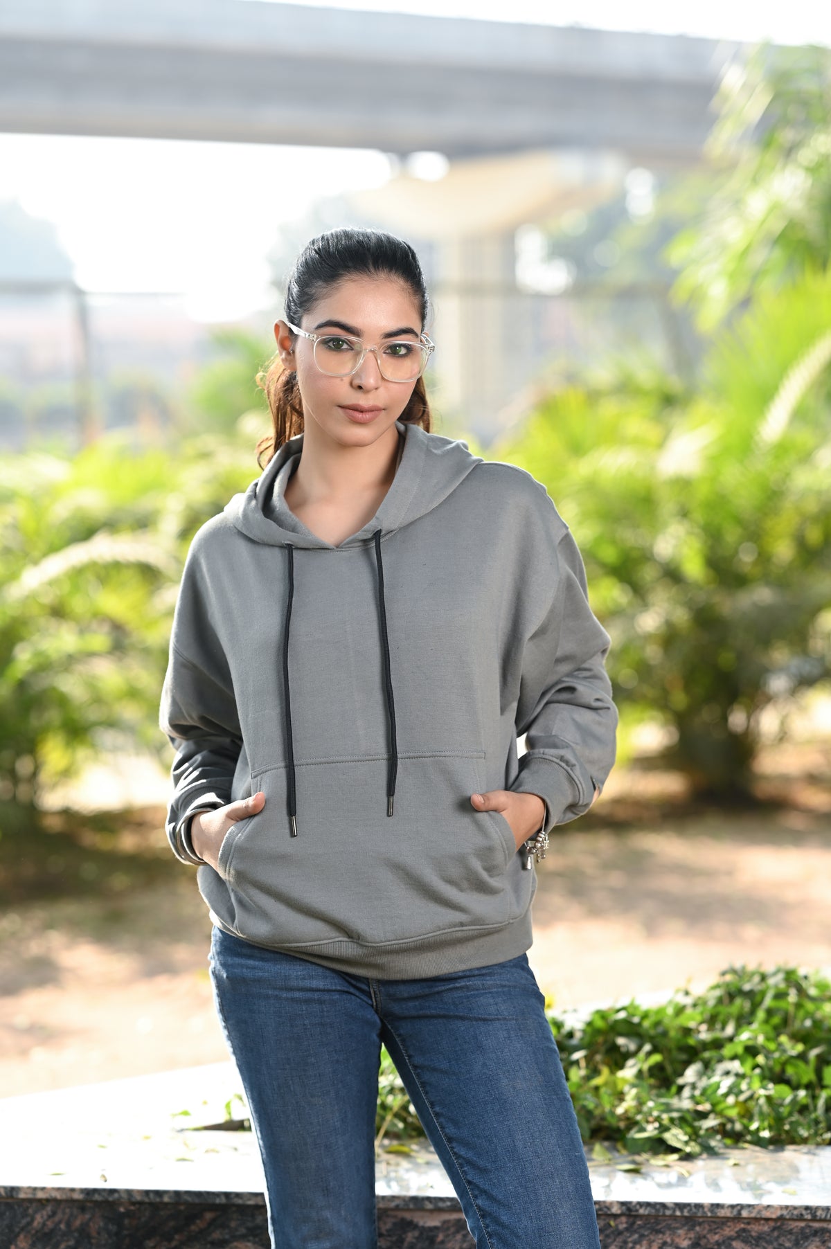 Women Oversize Grey Hoodie | Men Premium Cotton Sweatshirt | Miazi