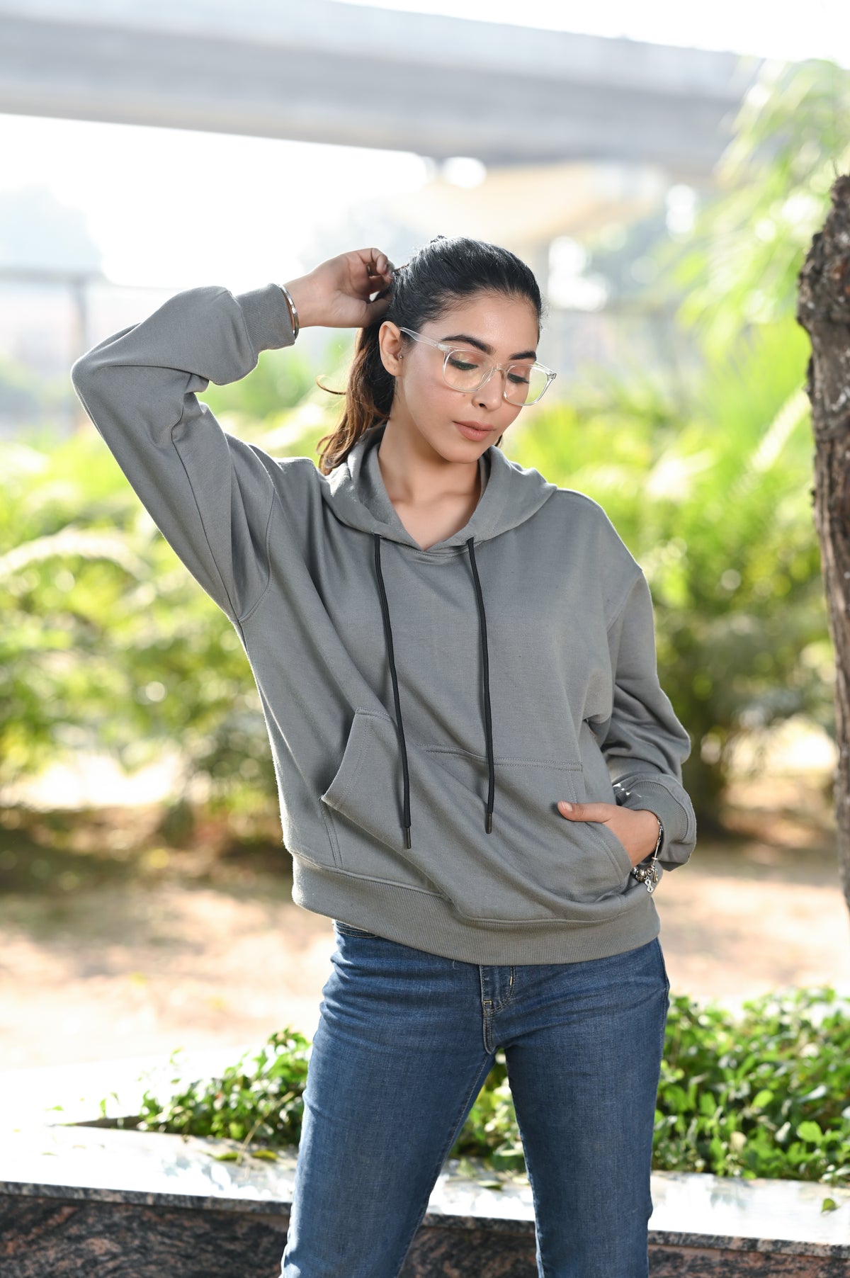 Women Oversize Grey Hoodie | Men Premium Cotton Sweatshirt | Miazi