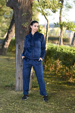 Women Tracksuit With Hood And Zippr Velour Fleece Inside | Premium Cotton Track Suit | Miazi