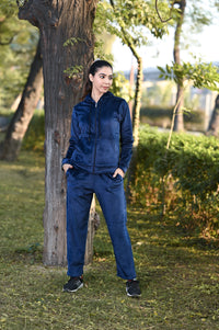 Women Tracksuit With Hood And Zippr Velour Fleece Inside | Men Premium Cotton Track Suit | Miazi