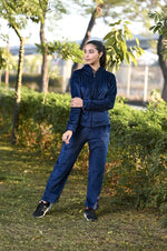 Women Tracksuit With Hood And Zippr Velour Fleece Inside | Premium Cotton Track Suit | Miazi