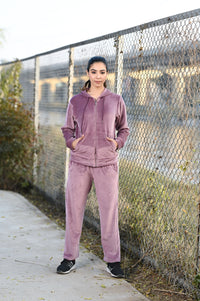 Women Tracksuit With Hood And Zippr Velour Fleece Inside | Men Premium Cotton Track Suit | Miazi