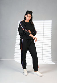 Women Track Suit Premium 100% Cotton Fleece Black | Women Premium Cotton Track Suit | Miazi