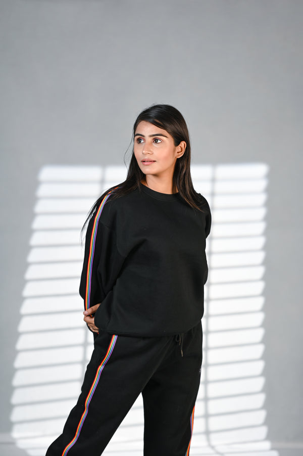 Women Track Suit Premium 100% Cotton Fleece Black | Women Premium Cotton Track Suit | Miazi