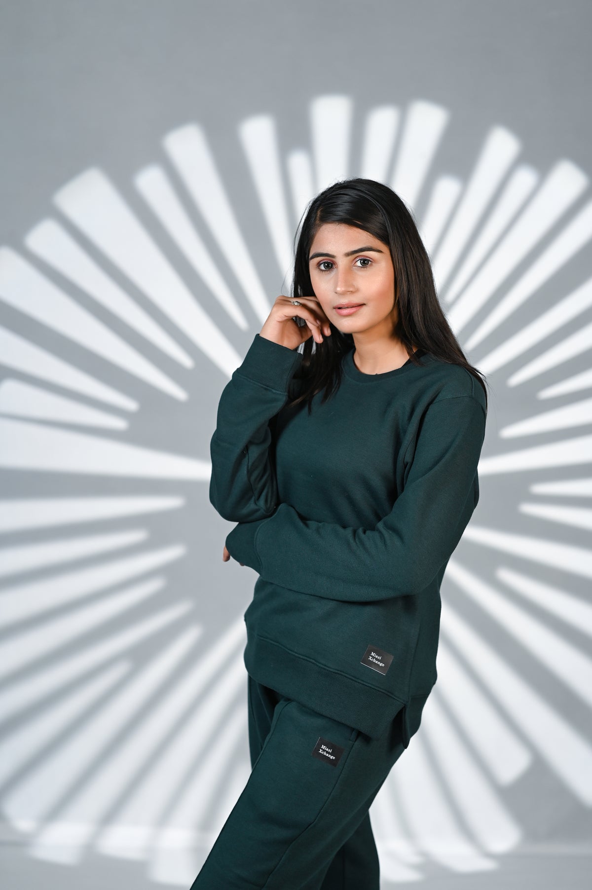 Women Green Track Suit 100% Cotton Fleece | Women Premium Cotton Track Suit | Miazi