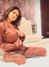 Premium Brown Collar Nightwear MX_FOS22