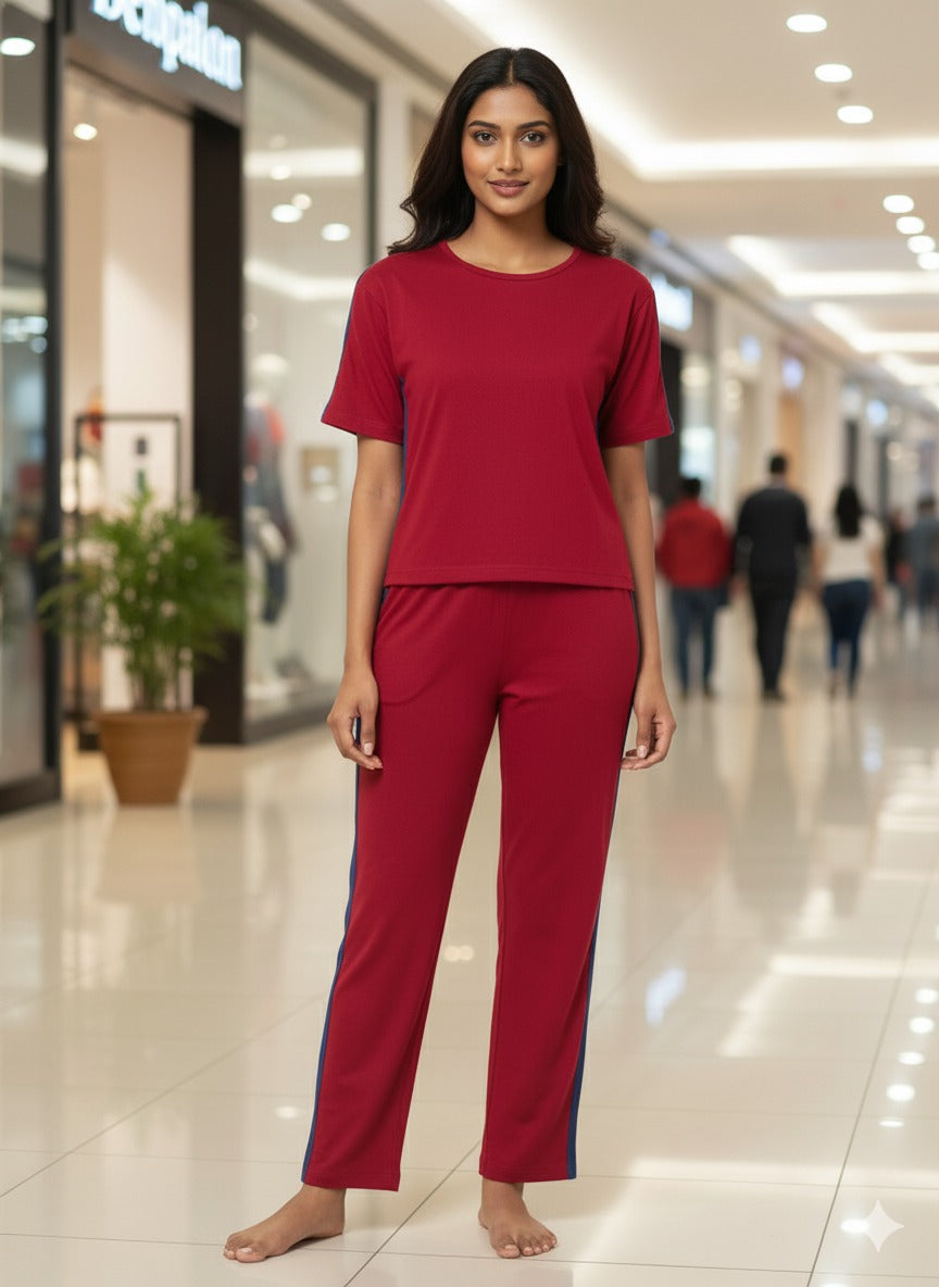 Side Strip Nightwear | Women Premium Cotton Nightwear | Miazi