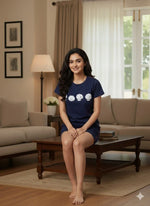 Panda Print Nightwear With Shorts | Women Premium Cotton Nightwear | Miazi MX_SPS32