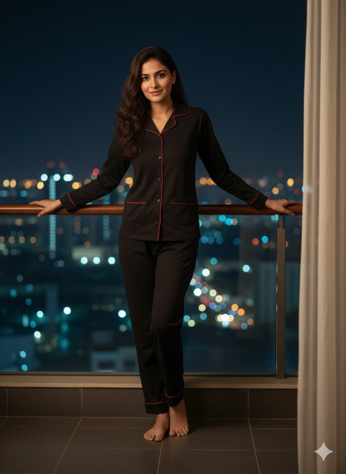 Daily Ease Full Sleve Nighwear | Women Premium Cotton Nightwear | Miazi