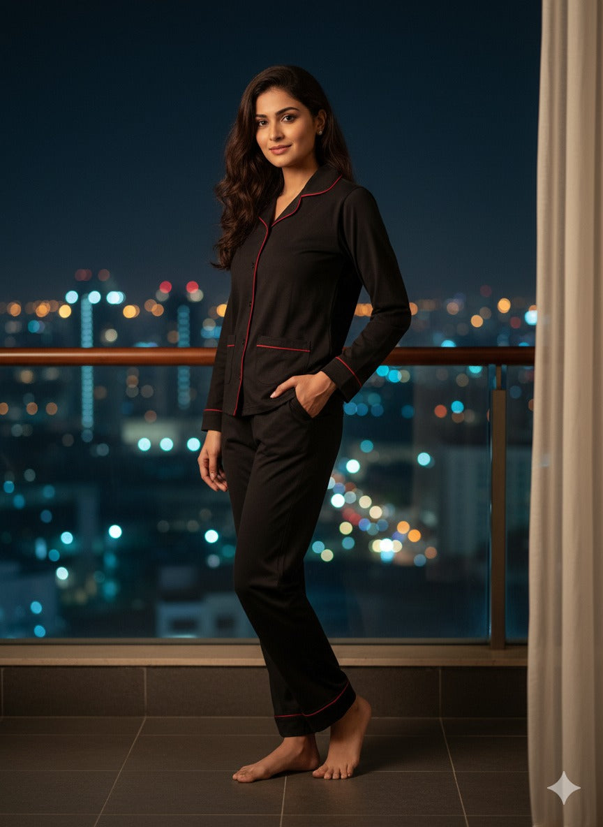 Daily Ease Full Sleve Nighwear | Women Premium Cotton Nightwear | Miazi