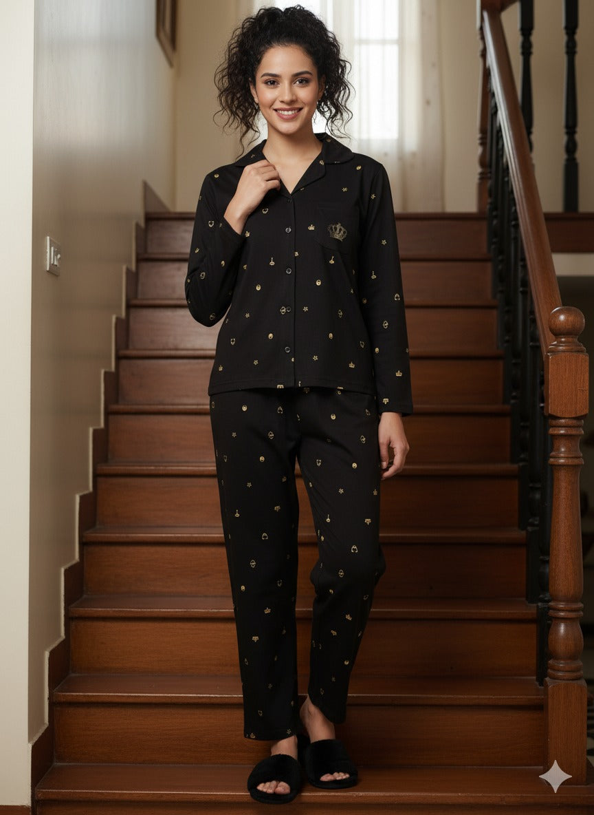 Crown Nightwear (Full Sleeve) | Women Premium Cotton Nightwear | Miazi