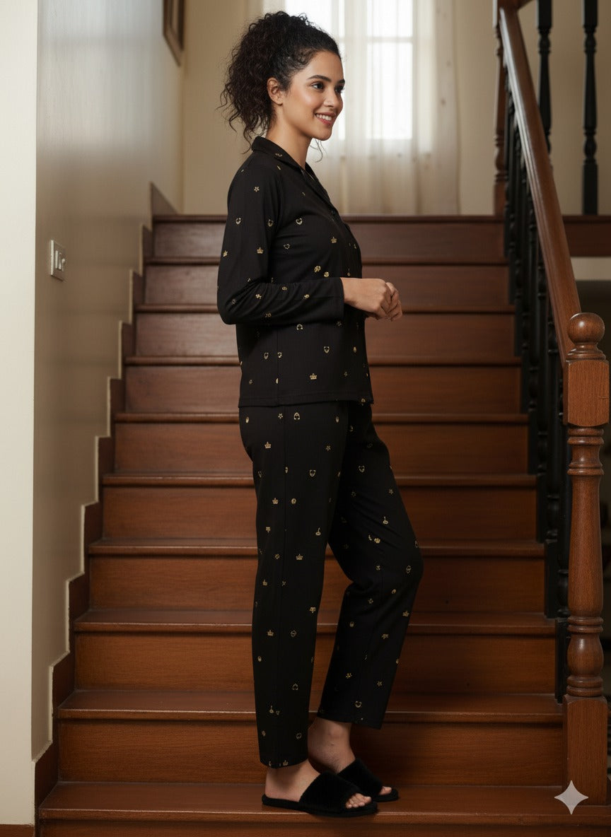 Crown Nightwear (Full Sleeve) | Women Premium Cotton Nightwear | Miazi