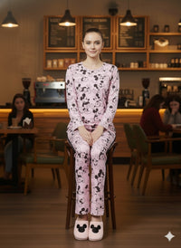 Mickey Print (Full Sleeve) | Women Premium Cotton Nightwear | Miazi