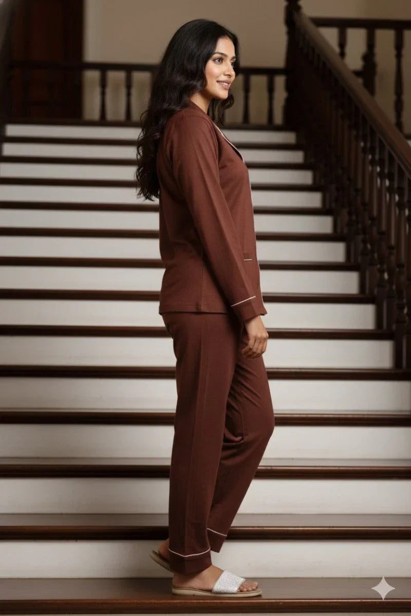 Daily Ease Full Sleve Nighwear | Women Premium Cotton Nightwear | Miazi MX_FS_FOS22