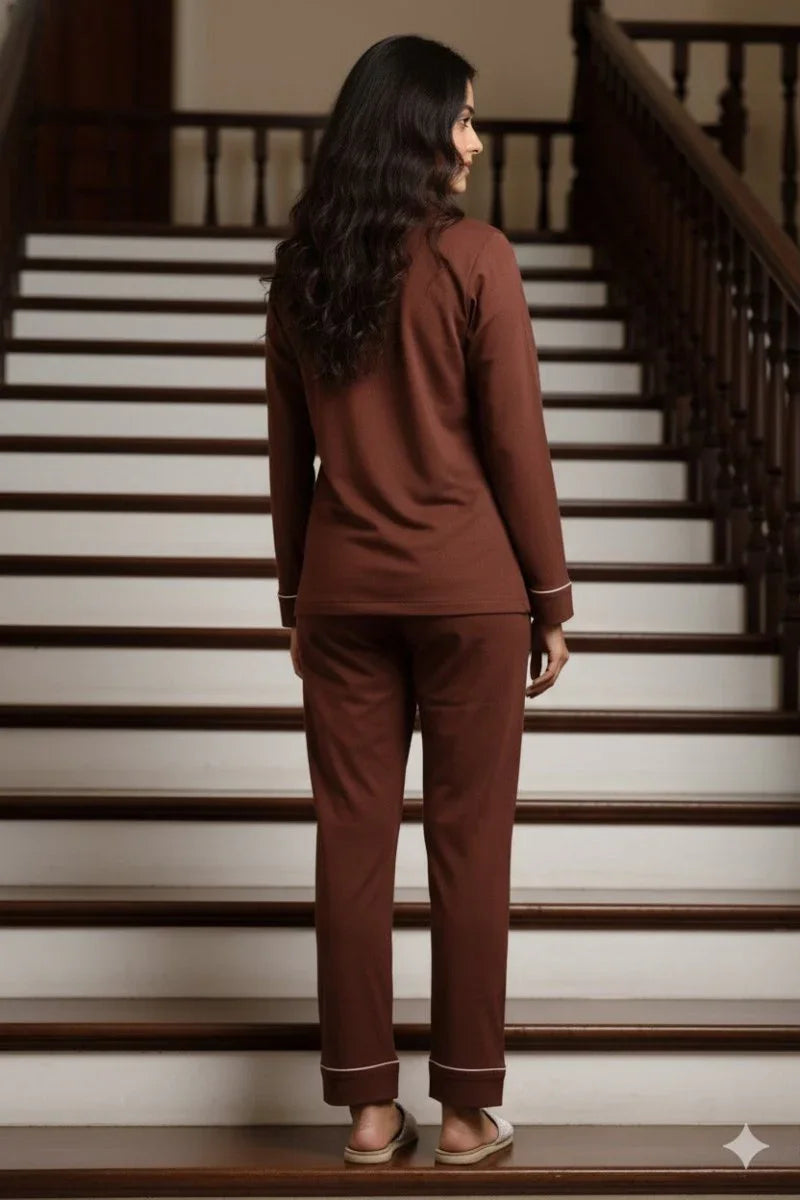 Daily Ease Full Sleve Nighwear | Women Premium Cotton Nightwear | Miazi MX_FS_FOS22