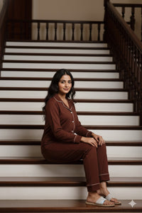 Daily Ease Full Sleve Nighwear | Women Premium Cotton Nightwear | Miazi