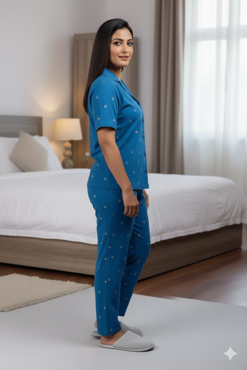 Crown Nightwear (Half Sleeve) | Women Premium Cotton Nightwear | Miazi