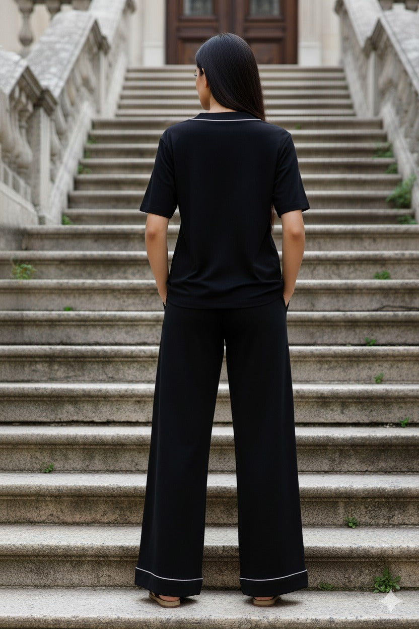 Comfort In Blue Hues Elegance In Black | Women Premium Cotton Nightwear | Miazi