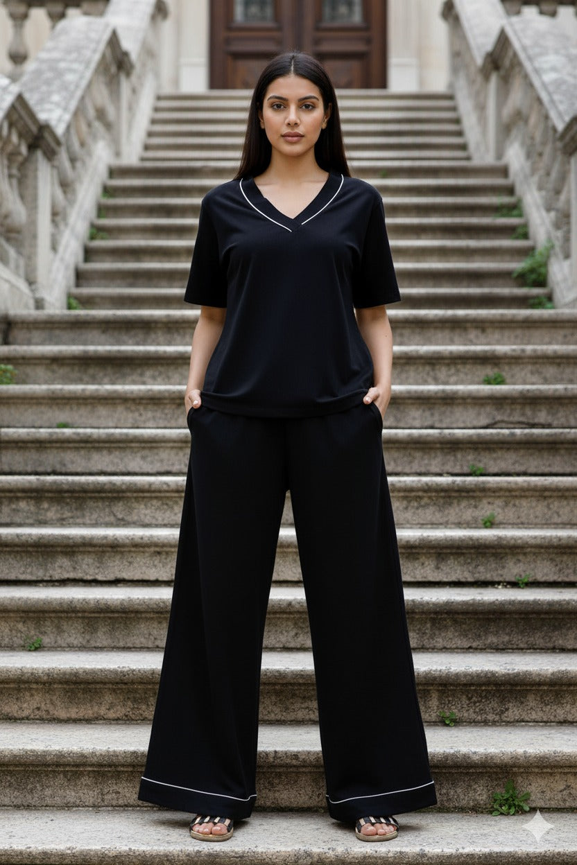 Comfort In Blue Hues Elegance In Black | Women Premium Cotton Nightwear | Miazi