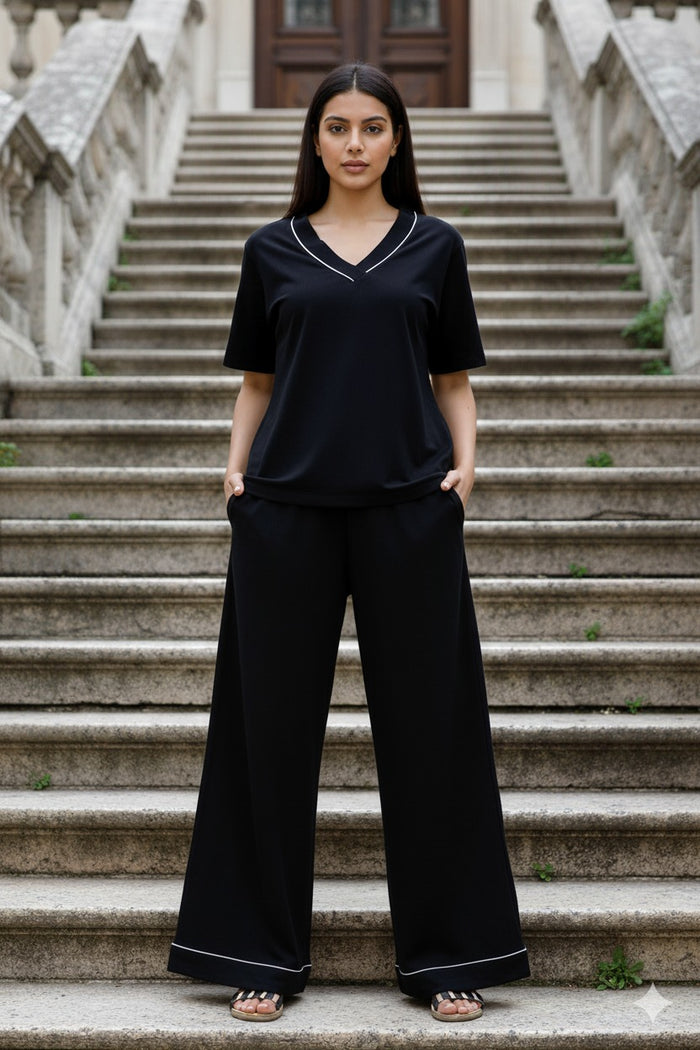 Comfort In Blue Hues Elegance In Black | Women Premium Cotton Nightwear | Miazi