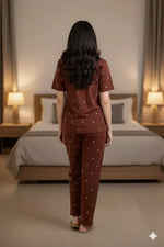 Crown Nightwear (Half Sleeve) | Women Premium Cotton Nightwear | Miazi MX_HS_FOS31