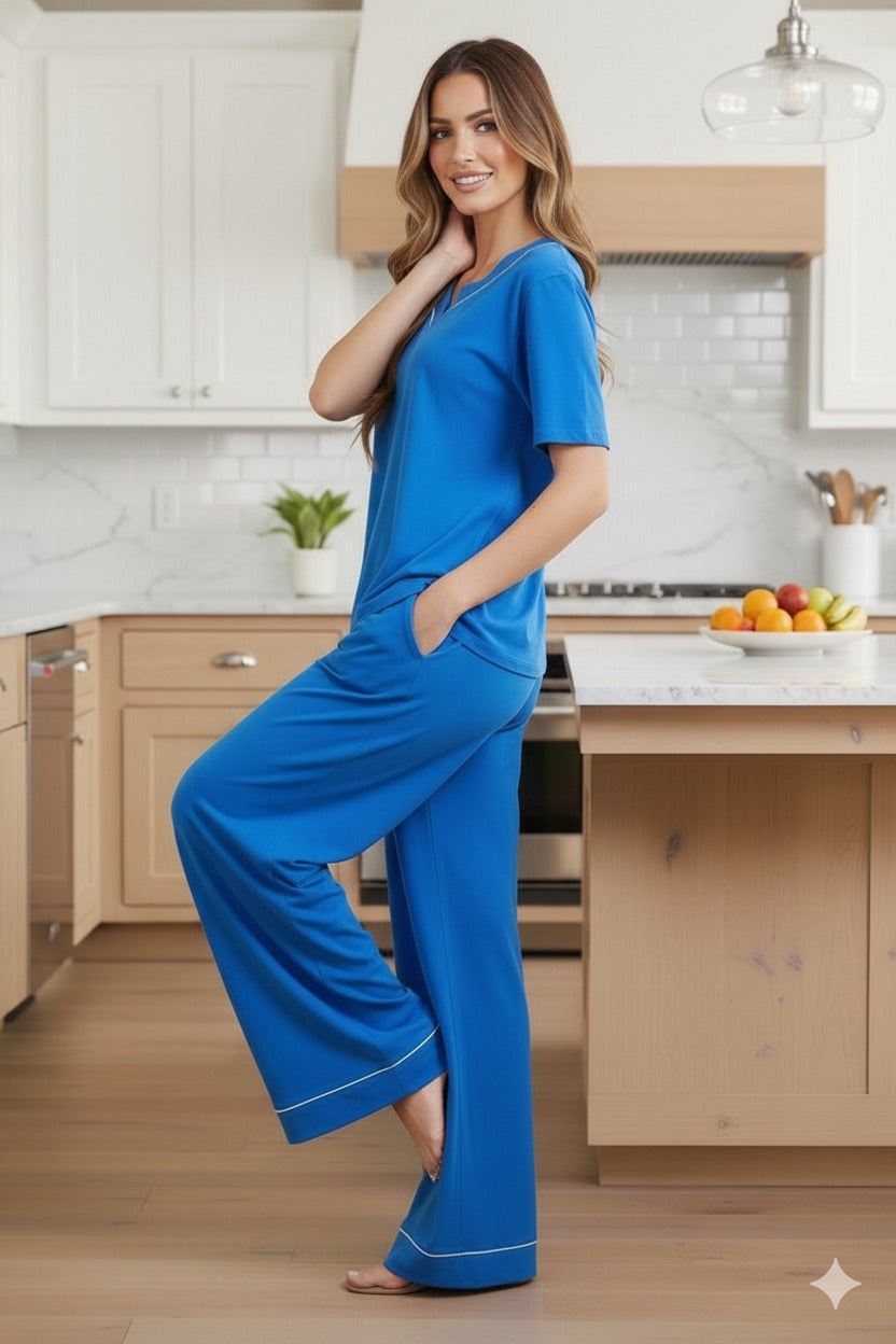 Comfort In Blue Hues Elegance In Black | Women Premium Cotton Nightwear | Miazi