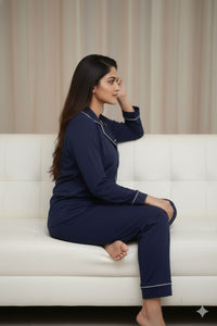 Daily Ease Full Sleve Nighwear | Women Premium Cotton Nightwear | Miazi