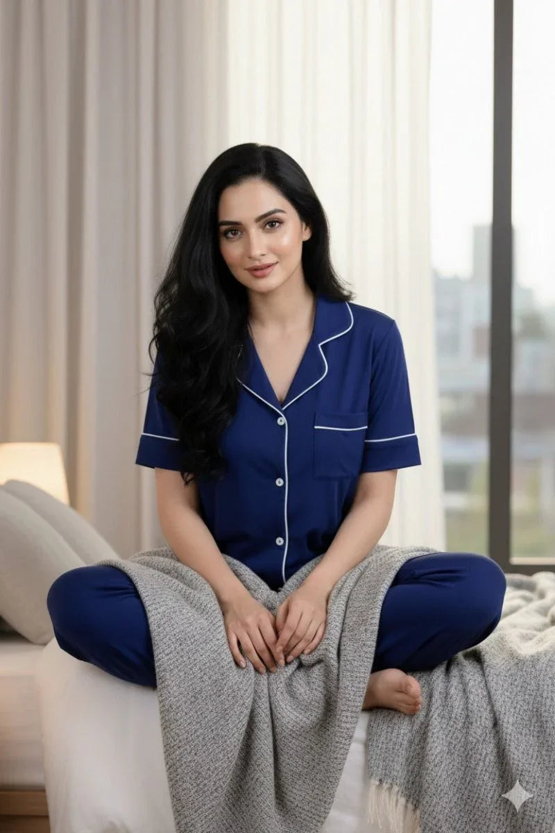Daily Ease Half Sleve Nighwear | Women Premium Cotton Nightwear | Miazi MX_HS_FOS22