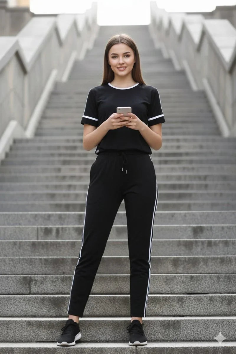 Twin Stripped Nightwear | Women Premium Cotton Nightwear | Miazi MX_CSS21