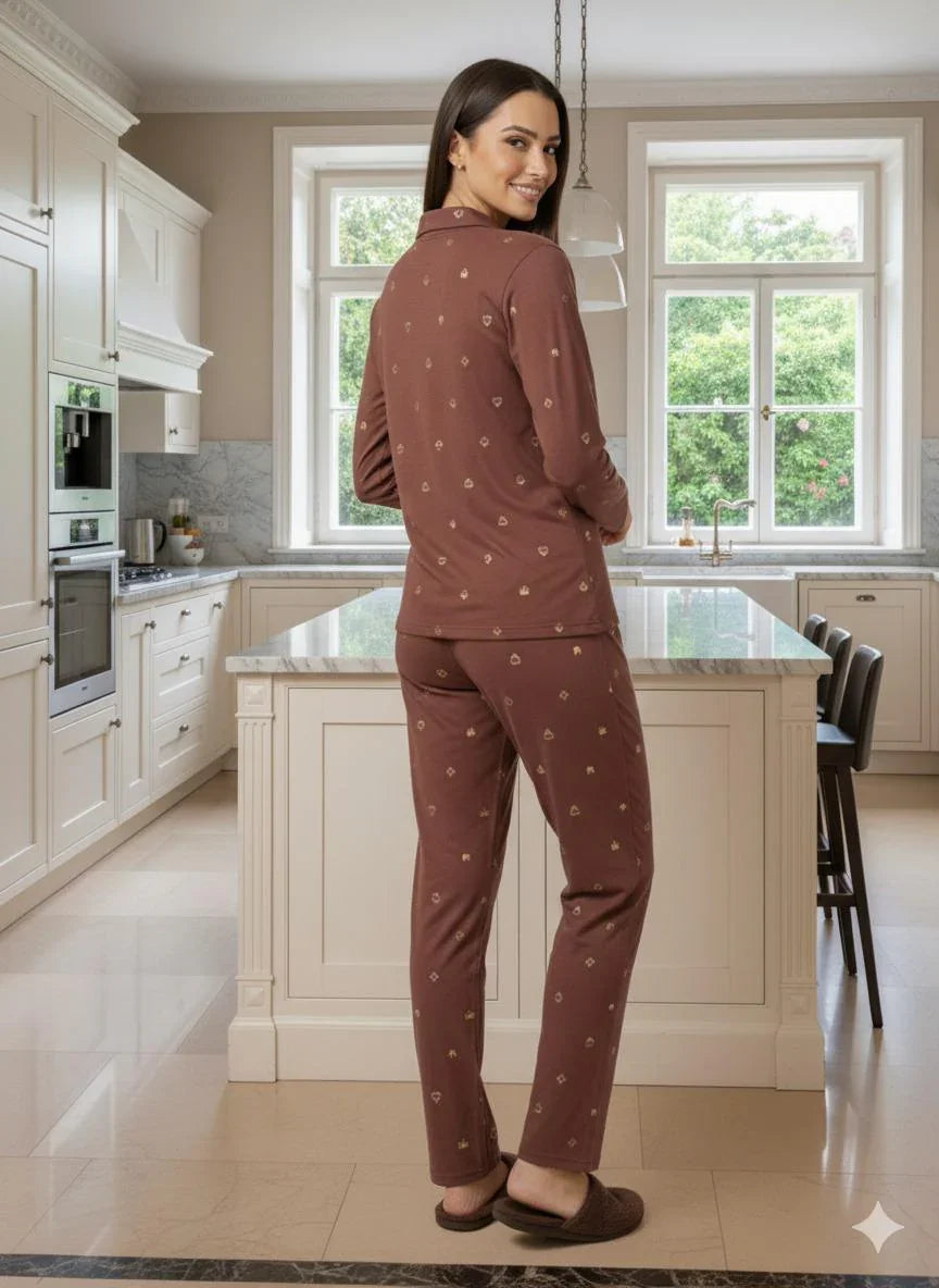 Crown Nightwear (Full Sleeve) | Women Premium Cotton Nightwear | Miazi MX_FS_FOS31