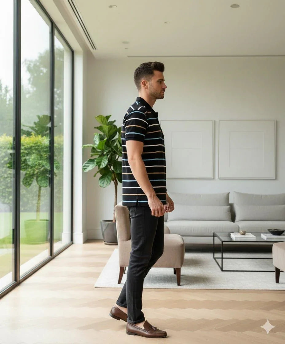 Mens Black Polo | Men Premium Cotton Mens T Shirts | Miazi