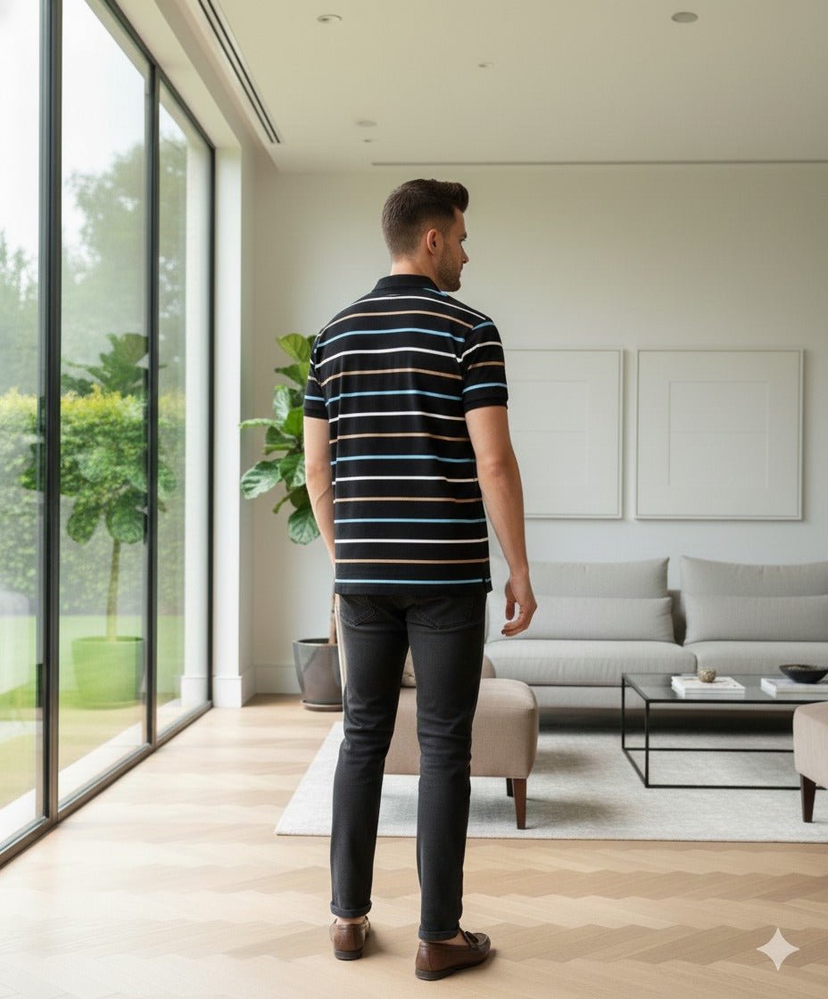 Mens Black Polo | Men Premium Cotton Mens T Shirts | Miazi