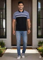 Stripes Polo Tee | Premium Cotton Mens T Shirts | Miazi