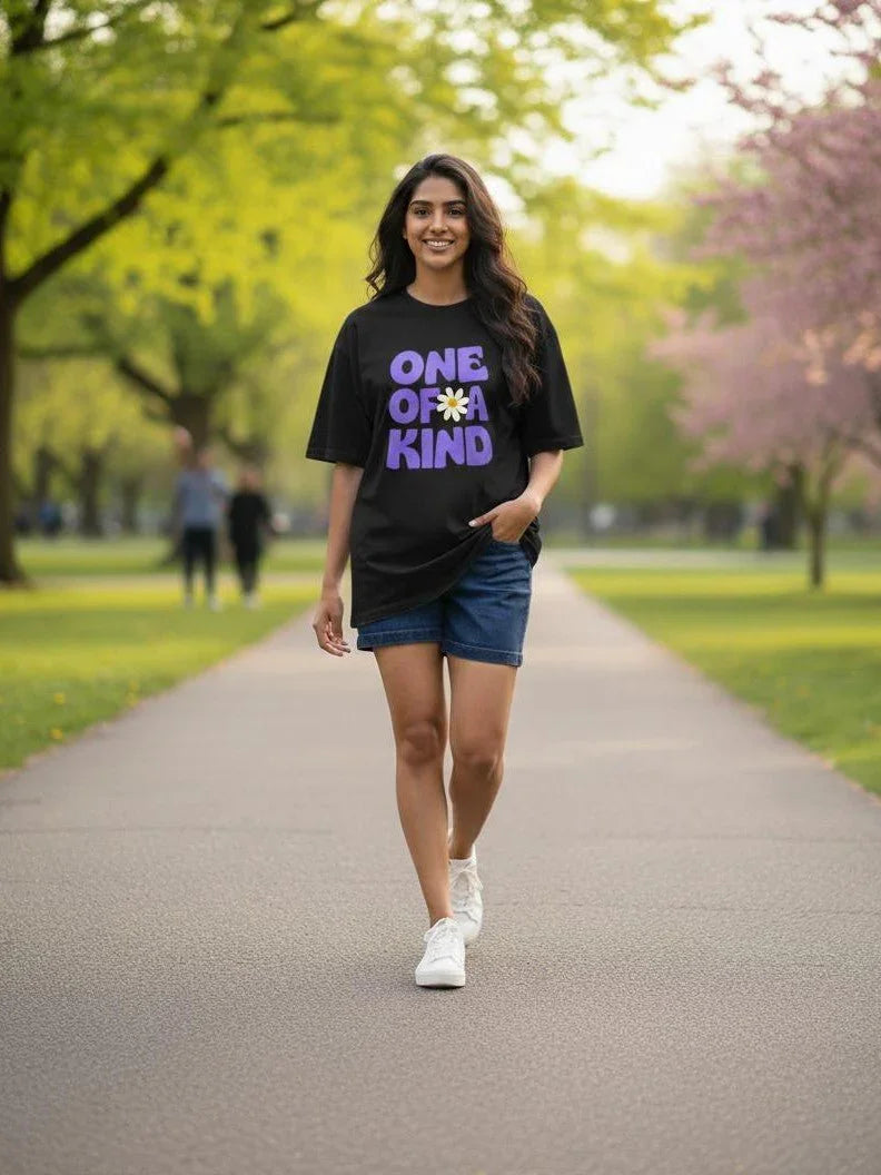 One Of A Kind T-Shirt | Women Oversized Premium Cotton Women T-Shirts | Miazi