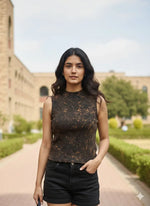 Mandarin Collar Washed Rib Top | Cotton Stretch Rib Top | Miazi