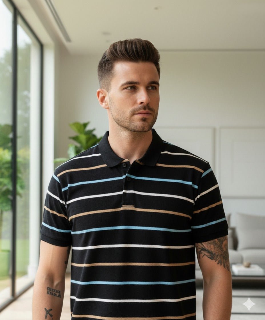 Mens Black Polo | Men Premium Cotton Mens T Shirts | Miazi