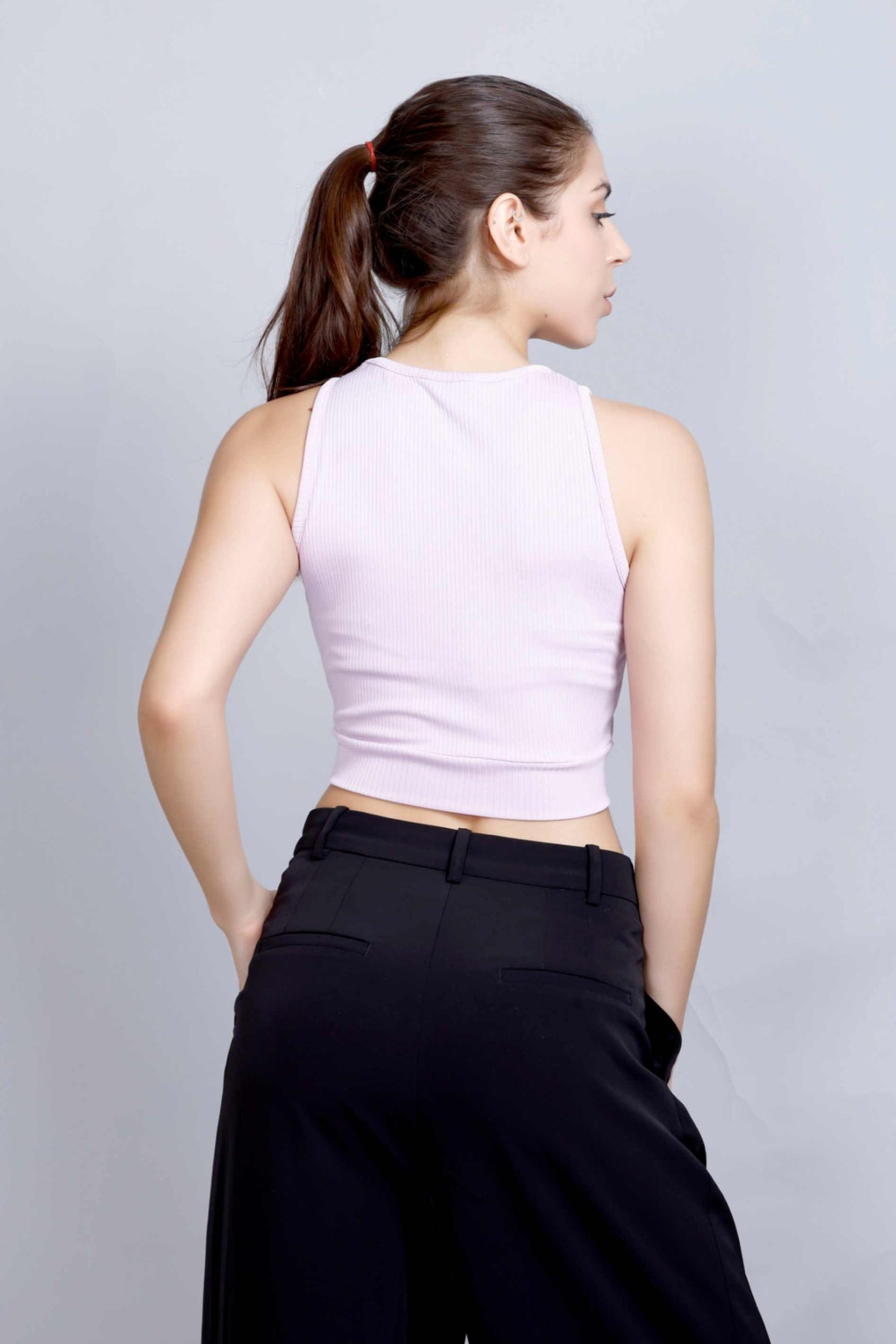 CROPPED SPORTS RIB TOP LIGHT VIOLET PLR2