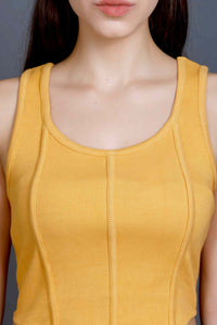 CORSET STYLE RIB TOP YELLOW YLR12