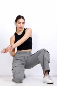 CROPPED SPORTS RIB TOP BLACK BKR2