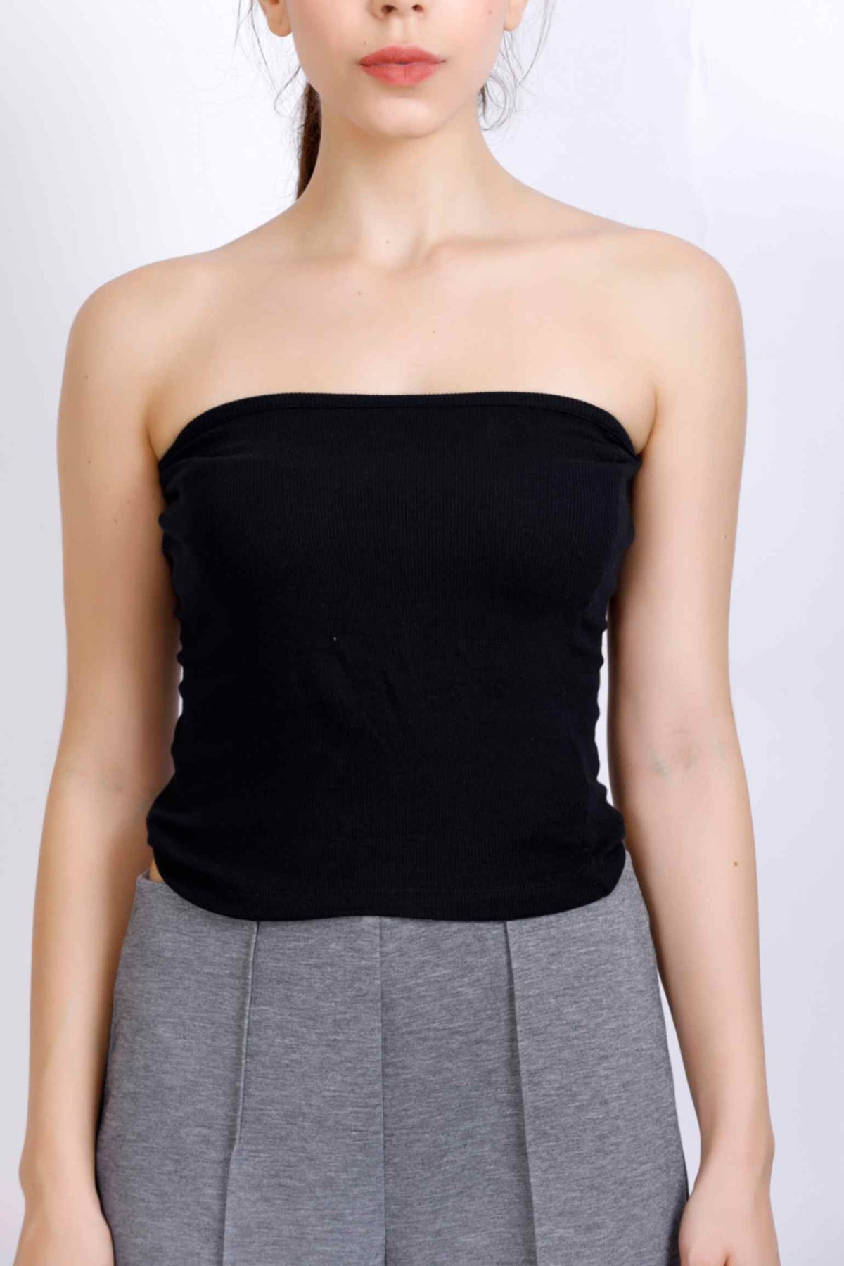 TUBE RIB TOP BLACK BKR14