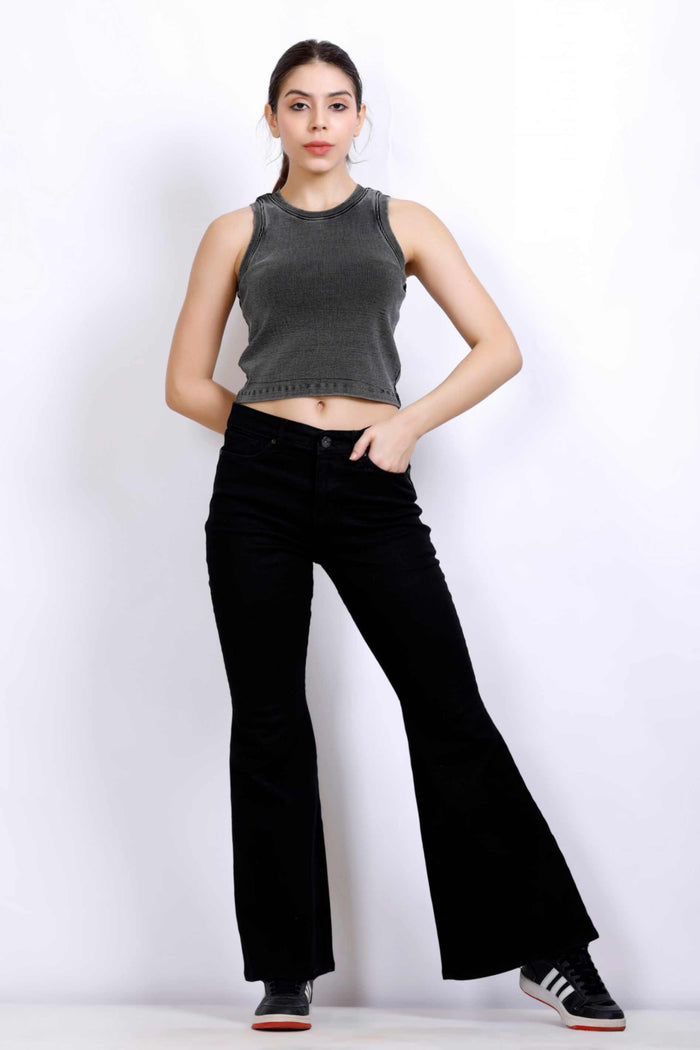 Washed vest Grey Black