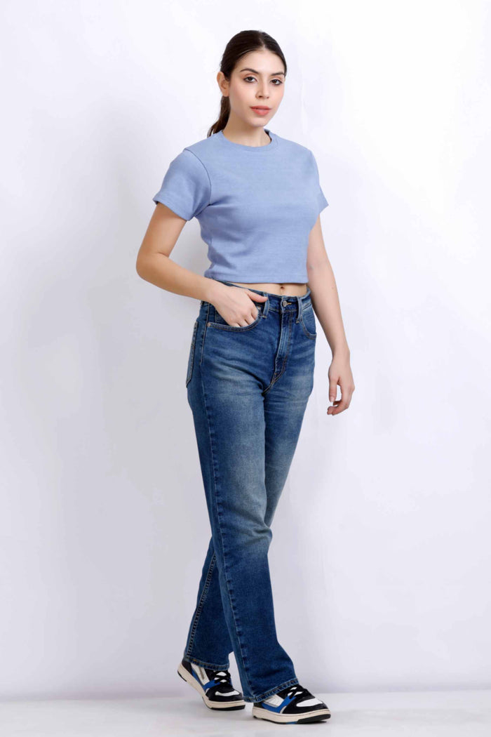Blue Crop T-shirt